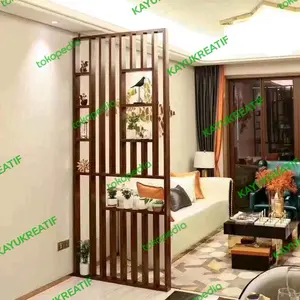 Partisi pembatas ruangan kayu solid 200x100 free ongkir