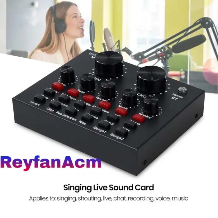 Satu Paket Sound Card V8 Live Broadcast Mixer Bluetooth Audio USB 2