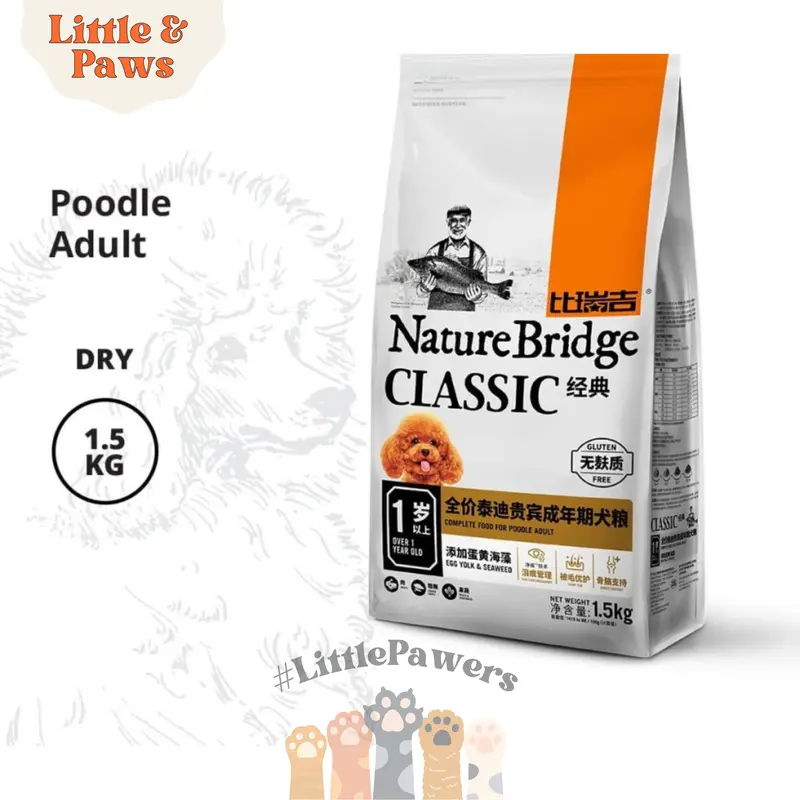 Nature Bridge Poodle Adult Dog Food Makanan Anjing - 1.5kg 0