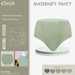 Sorex Celana Dalam Hamil Sorex 51128 Bahan Katun Maternity Panty Model Karet Kancing Fleksibel Size 4-6 & 7-10 CD 51128