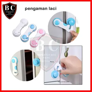 PENGAMAN LEMARI LACI PINTU PERABOTAN PENGAIT LACI SAFETY LOCK KARET 3M