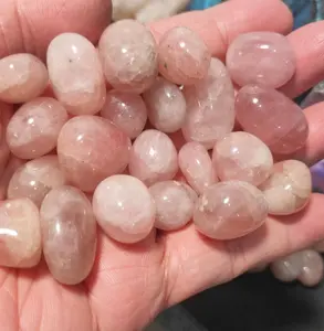 Natural Madagascar Deep Pink Rose Quartz Tumble 15-20mm paket 100 gram