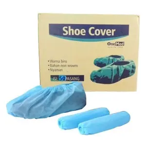 cover sepatu medis, shoes cover disposable, disposable shoe cover 50ps