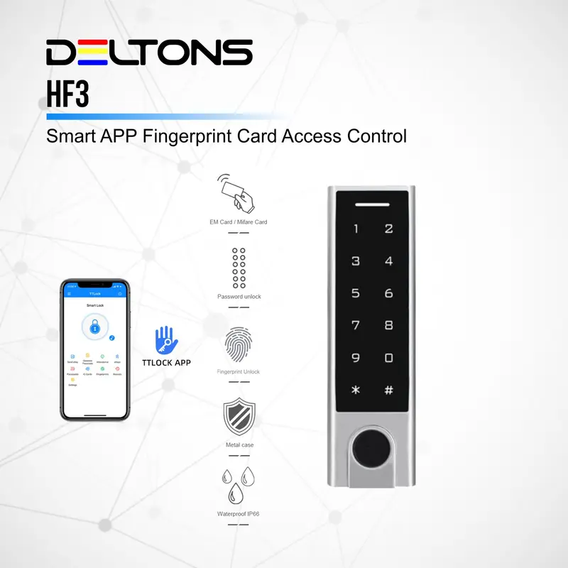 Fingerprint Smart Door Access Control HF3 13.56MHz Waterproof Outdoor 2