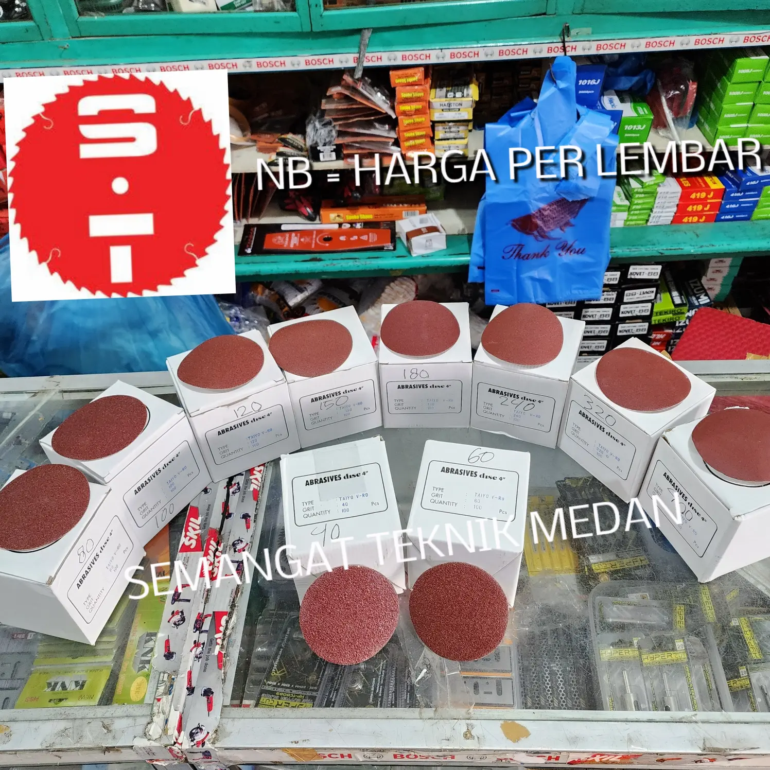 KERTAS PASIR AMPLAS BULAT TAIYO DISC SANDER 4" PER PCS ECER