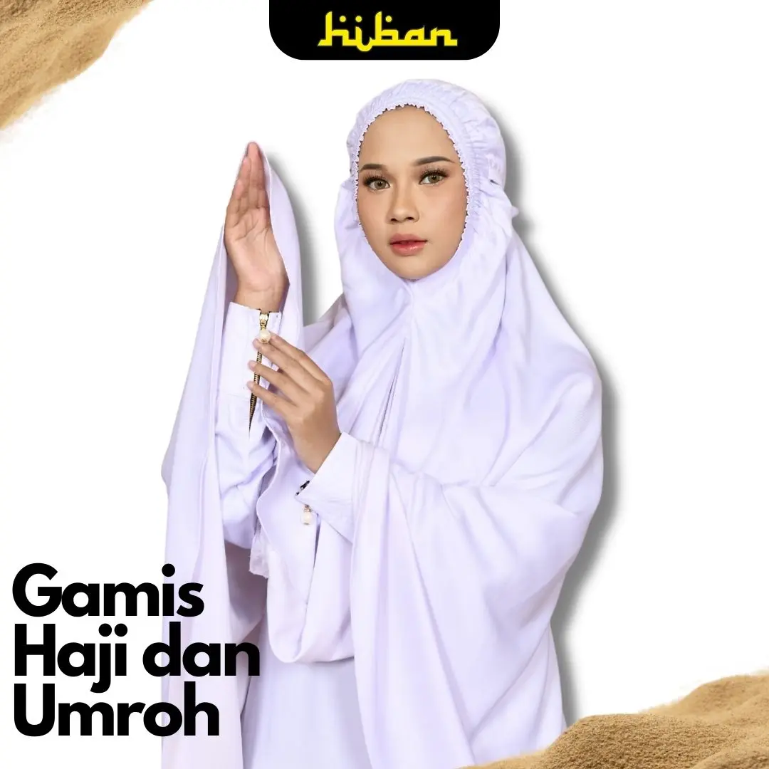 Setelan Gamis Ihrom Wanita Haji dan Umroh Hiban Store