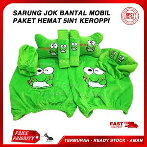 Sarung Jok Bantal Mobil Keropi Keropy Kodok 5in1 Model Rompi Universal