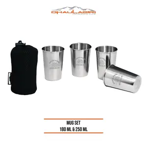 Gelas Set Stainless Chanodug Medium Kemah Outdoor isi 4