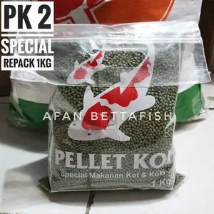 RE PACK PK 2MM SPECIAL 1KG PELET IKAN KOI - PK 2 SPC SPIRULINA 1 KG