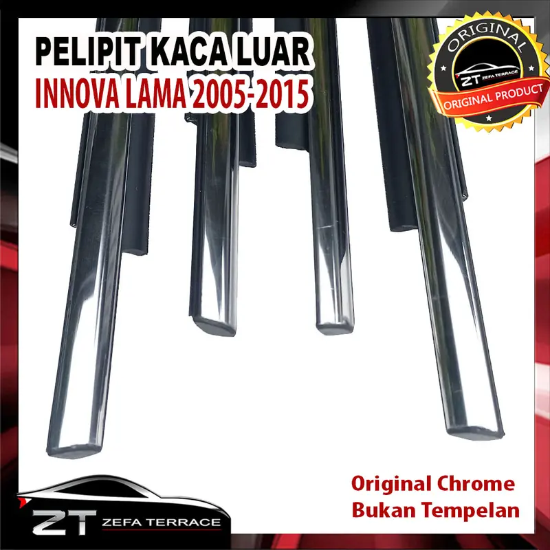 1 Set Pelipit Kaca Luar Toyota Innova Lama 2005-2015 Pelipit Chrome 1