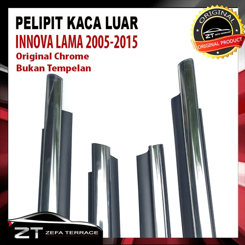 1 Set Pelipit Kaca Luar Toyota Innova Lama 2005-2015 Pelipit Chrome 2