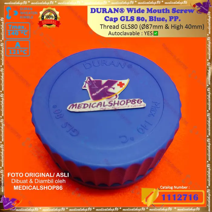 Gambar GLS 80 QUICK RELEASE Screw Cap, PP, Blue, with Lip Seal | DURAN dari MEDICALSHOP86 Kota Administrasi Jakarta Barat 4 Tokopedia