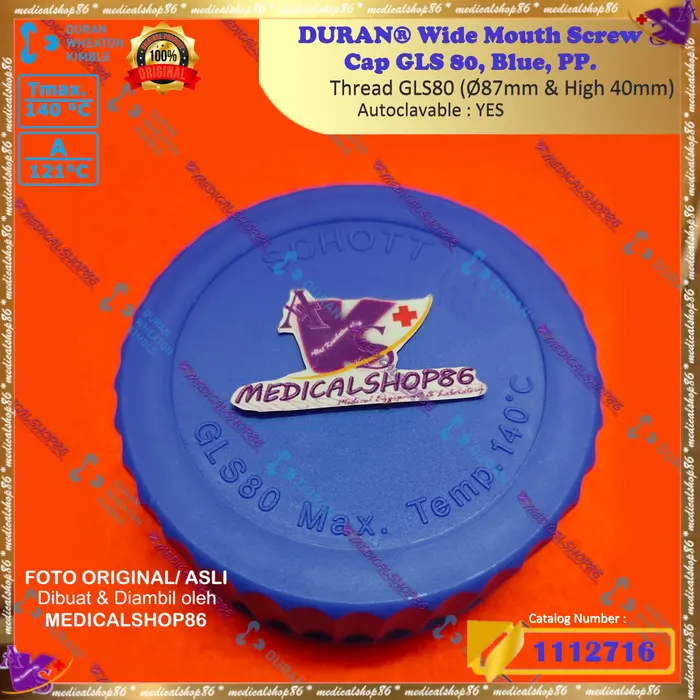 Gambar GLS 80 QUICK RELEASE Screw Cap, PP, Blue, with Lip Seal | DURAN dari MEDICALSHOP86 Kota Administrasi Jakarta Barat 5 Tokopedia