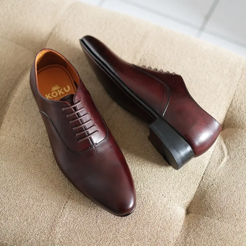 Edgar Classic Bordeaux Crust - Sepatu Kulit Oxford Pengantin Pria 4