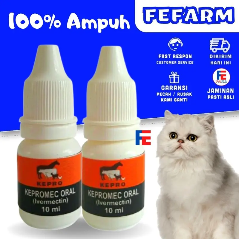 KEPROMEC ORAL 10 ML - Obat Gudik Jamur Scabies Kucing Kelinci Anjing 0