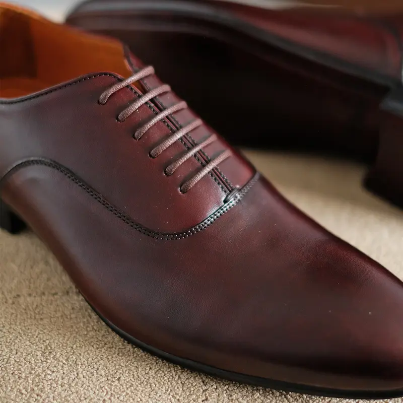 Edgar Classic Bordeaux Crust - Sepatu Kulit Oxford Pengantin Pria 5