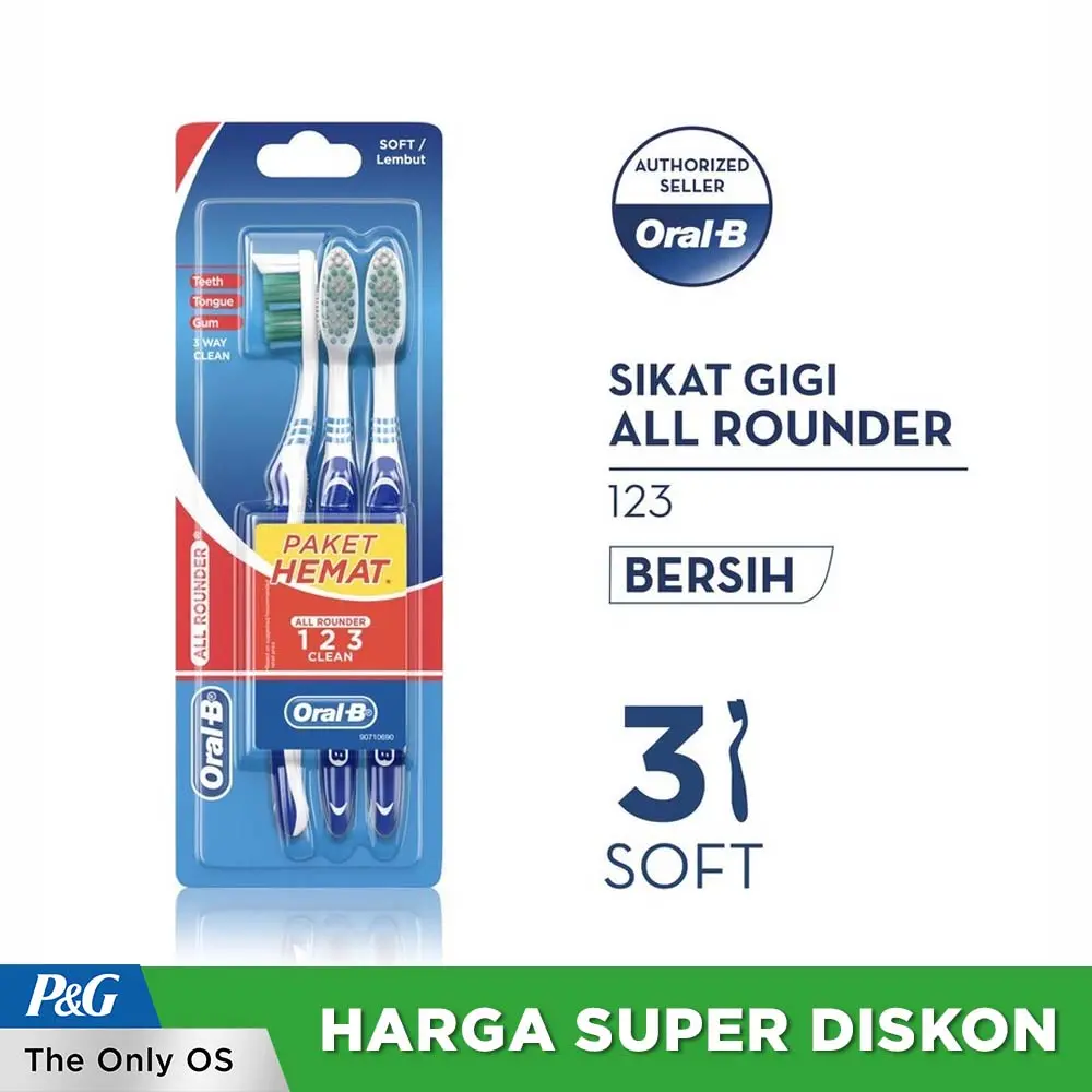 Oral-B Sikat Gigi All Rounder 123 Soft 3s