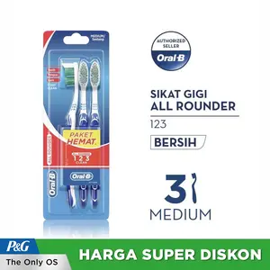 Oral-B Sikat Gigi All Rounder 123 Medium 3s