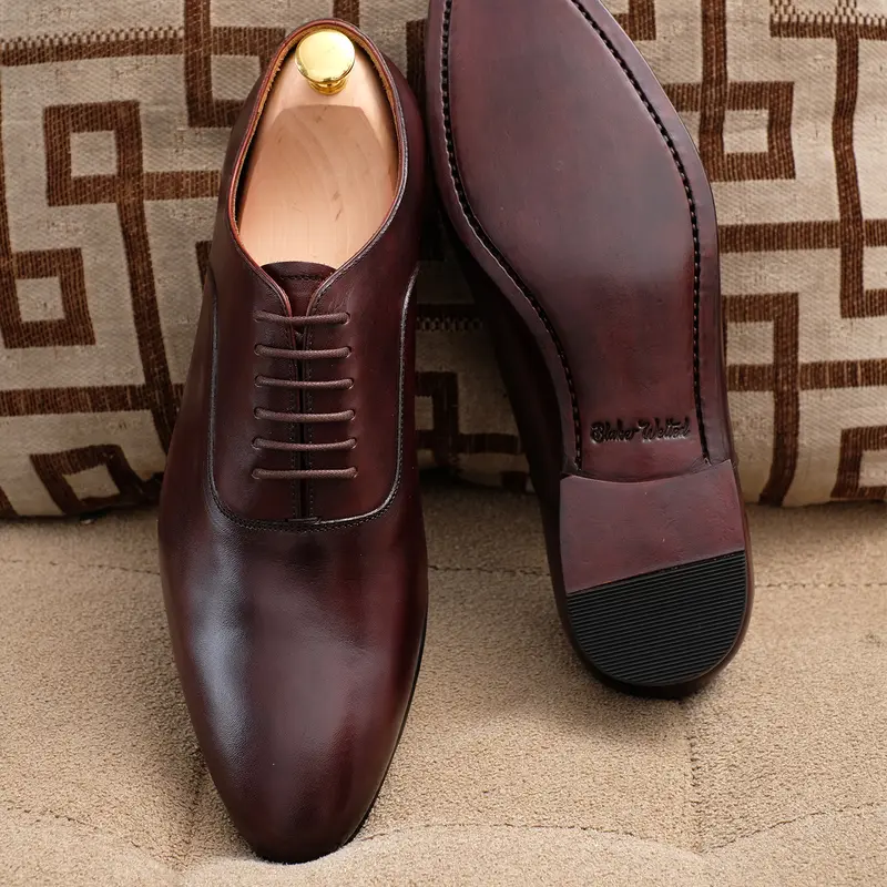 Edgar Classic Bordeaux Crust - Sepatu Kulit Oxford Pengantin Pria 6