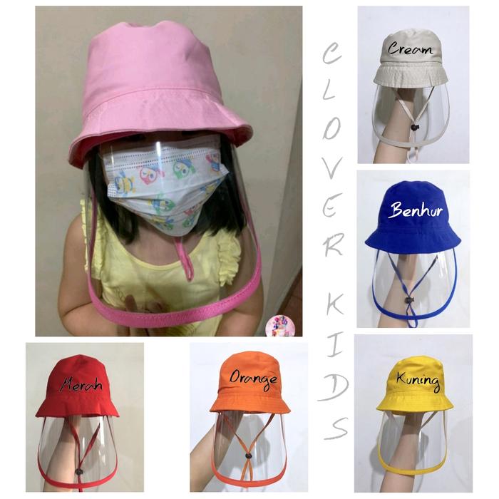 Gambar Topi Corona Anak Waterproof Pelindung wajah anti virus / Masker anak dari Clover Kids Shop Kota Administrasi Jakarta Utara Tokopedia