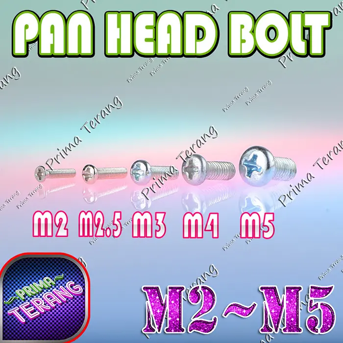 Baut JP Pan Head M 3 Kepala Bulat 6 10 15 20 25 30 35 40 mm PH M3 2