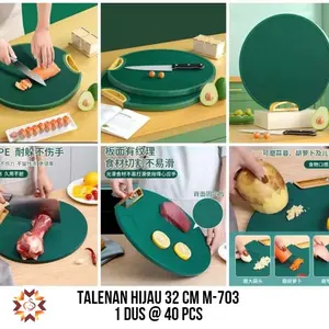 Talenan Hijau Bulat Anti Jamur Anti Lengket 32cm