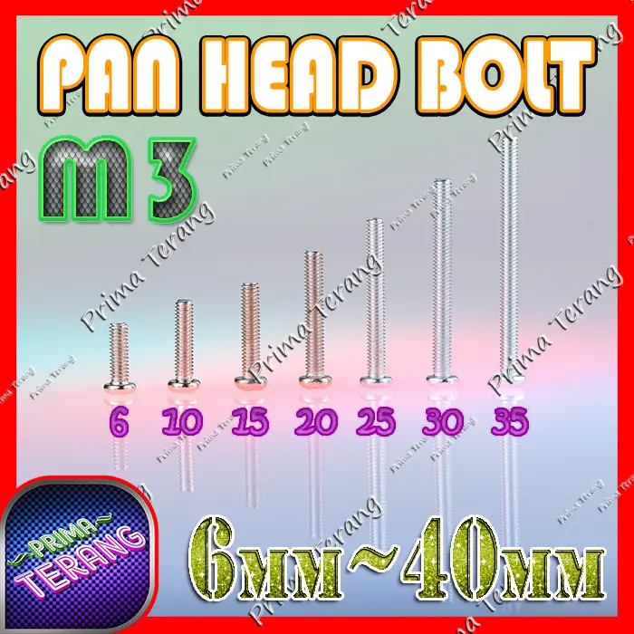 Baut JP Pan Head M 3 Kepala Bulat 6 10 15 20 25 30 35 40 mm PH M3 0