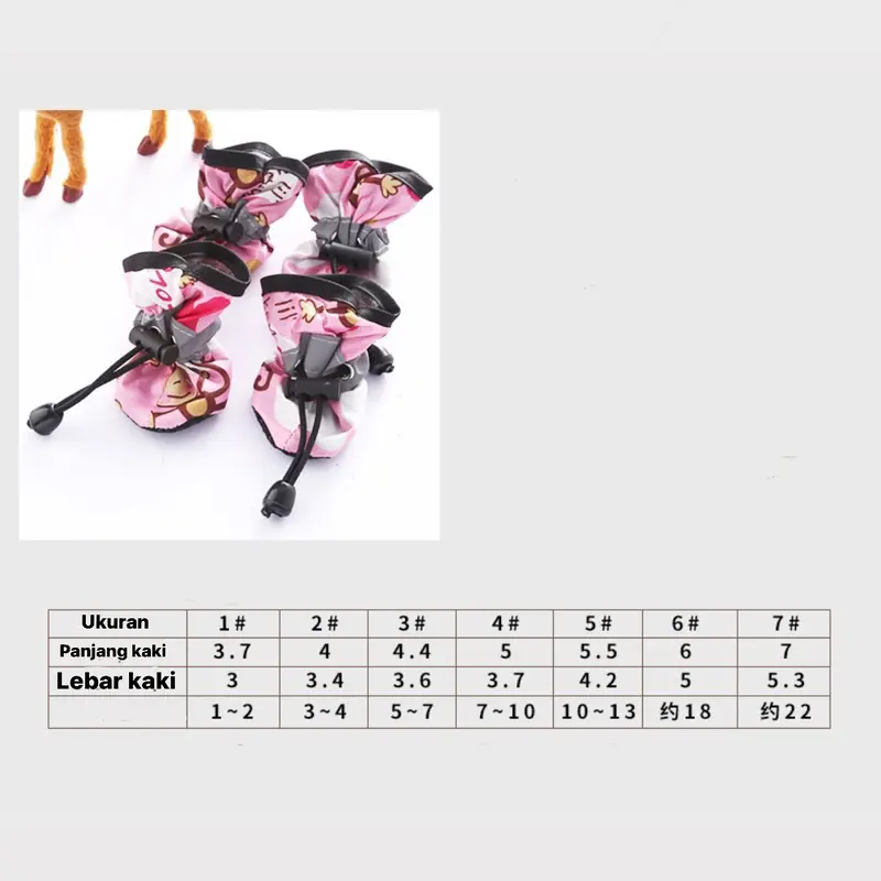 Sepatu boots anjing kucing cat dog tebal anti slip musim dingin shoes 4