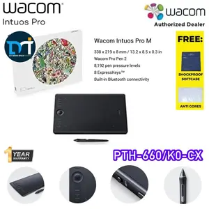 Wacom Intuos Pro Medium PTH 660 - Professional Creative PRO Drawing Tablet PHT-660/K0 CA
