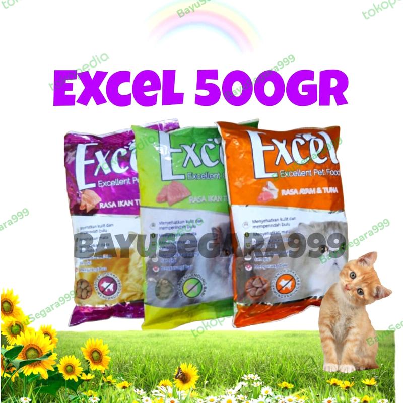 Makanan kucing- Excel 500 gr makanan kucing Cat Food Dry- Adult & kitt 0