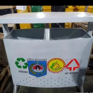 TEMPAT SAMPAH OUTDOOR 2IN1 MODEL TUTUP TOPI SISTEM KNOCKDOWN