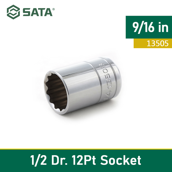 Gambar SOCKET SATUAN 1/2 INCH 9/16 in 13505 12pt SATA TOOLS dari warungtools Kota Administrasi Jakarta Utara Tokopedia
