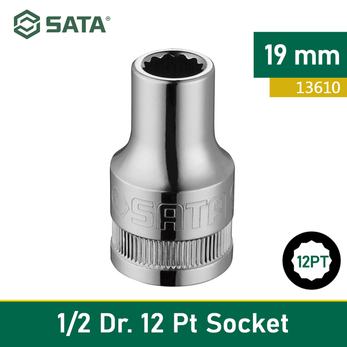 Gambar SATA TOOLS Socket Satuan 1/2 Inch 19 mm 12 point 13610 dari SATA OS Kota Administrasi Jakarta Utara Tokopedia