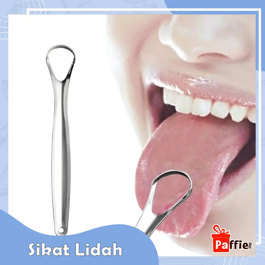 Sikat Lidah Stainless Mouth Cleaner Kesehatan Pembersih Gigi Mulut Set