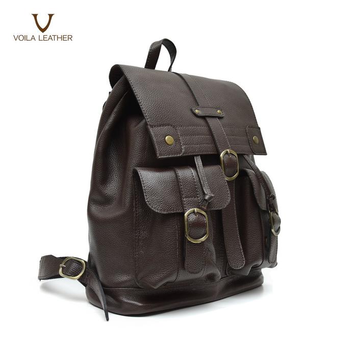 Gambar Ransel Kulit Voila Harvey Brown dari Voila Leather Kota Administrasi Jakarta Pusat Tokopedia