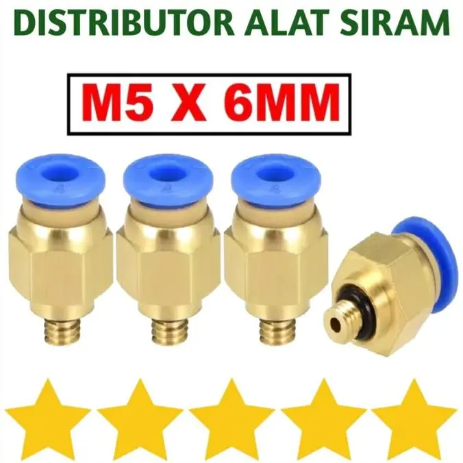 KONEKTOR PNEUMATIC SLIP LOCK M5 X 6MM STRAIGHT FITTING SELANG PU