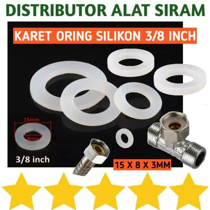 KARET ORING SEAL 3/8 INCH GROMMET CINCIN SILIKON WASHER PNEUMATIC 15MM