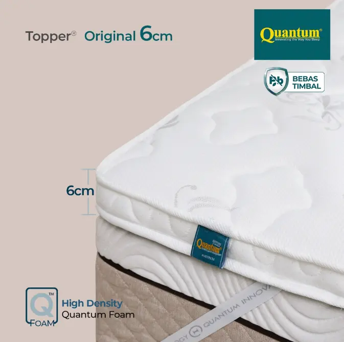Quantum Mattress Topper 90 x 200 cm Tebal 6 Cm ORIGINAL pelapis kasur 2