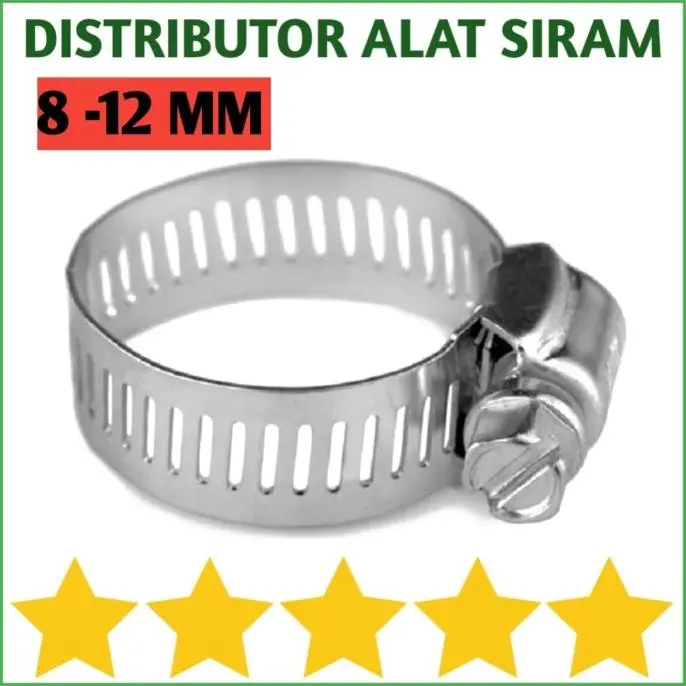 CLAMP SELANG 1/2" 8-12MM STAINLESS SELANG PE HOSE PIPE KLEM CLAM KLAM 0