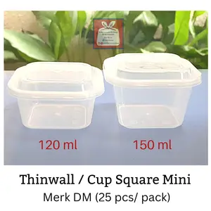 Thinwall Square Mini 150ml - 120ml / Cup Puding Square. Isi 25pcs