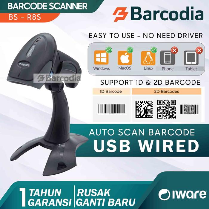 Gambar BARCODE SCANNER E-FAKTUR QR CODE 2D/1D IWARE R8S USB dari Barcodia Kota Administrasi Jakarta Pusat Tokopedia