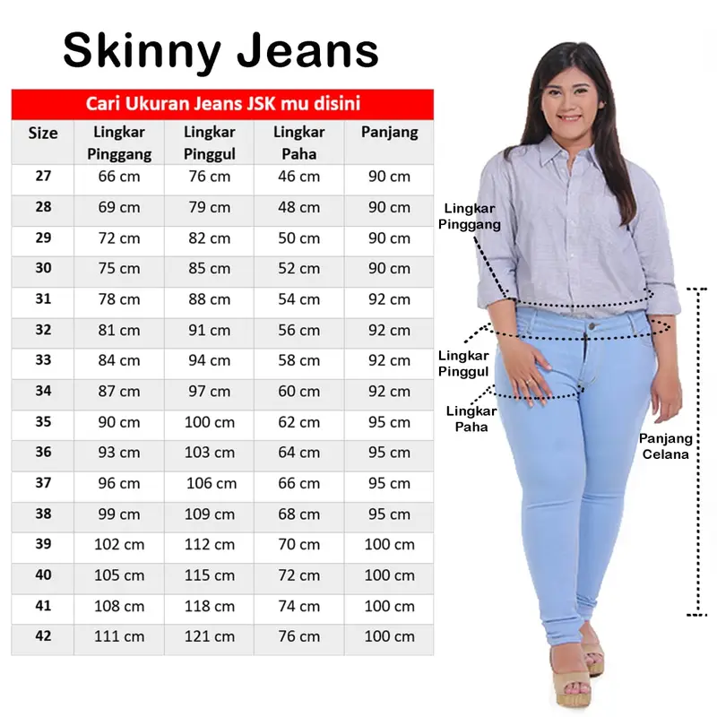 Celana Putih Jumbo Skinny Jeans Wanita White Denim Pensil JSK 1102 4
