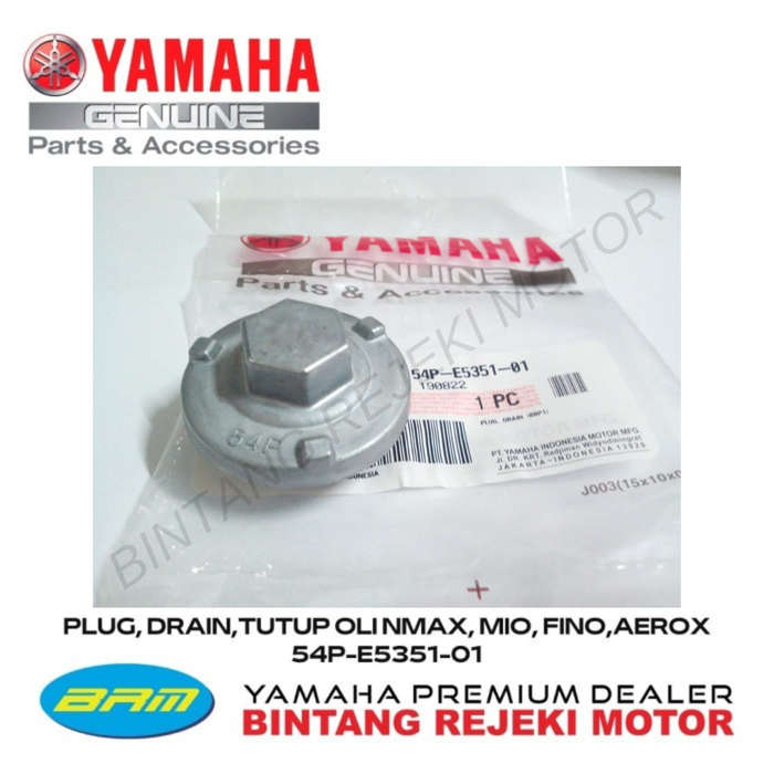 Gambar PLUG, DRAIN,TUTUP OLI NMAX, MIO, FINO,AEROX 54P-E5351-01 dari Yamaha Bintang Rejeki Motor Kab. Bandung Tokopedia