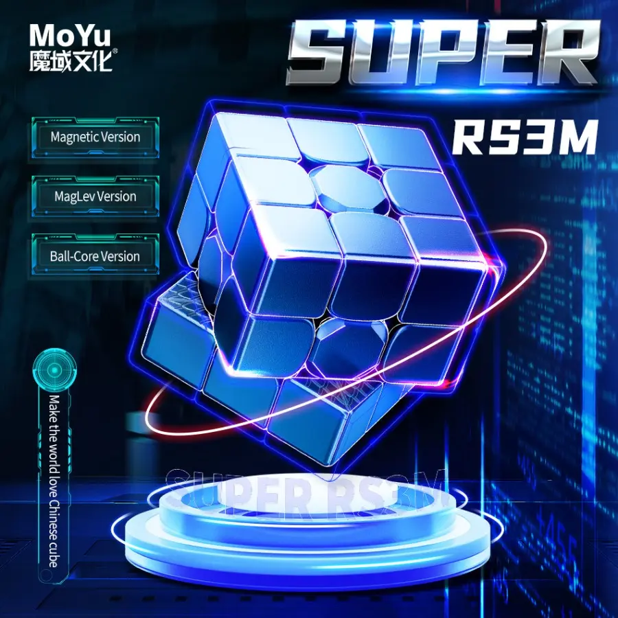 Magic Cube 3x3 MoYu Super RS3M 2022 Stickerless Puzzle Kubus Magnetic/Ball Core/Maglev