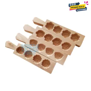 Cetakan Kue Satu Bahan Kayu / Cetakan Kue Sagu / Cetakan Kue Ku Bahan
