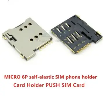 MICRO Card Holder Slot Card Holder 6PIN