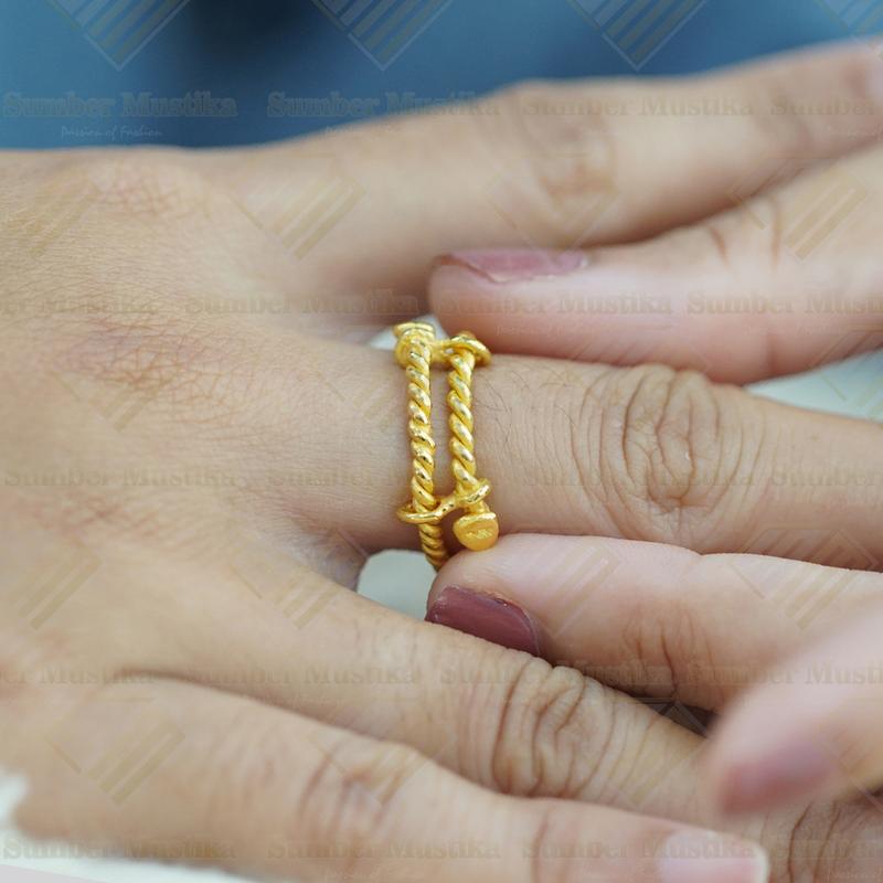 Cincin Emas 24 Karat Model Lilit 1