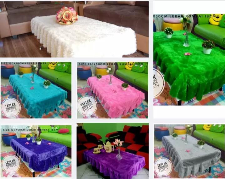 Paket Hemat Taplak Meja Rumbai+Sarung Tisue Bahan Bulu Rasfu - Shop ...