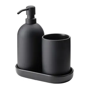 1 Set 3 Pcs Perlengkapan Mandi Depenser Sabun, Wadah Sikat Gigi, Sabun