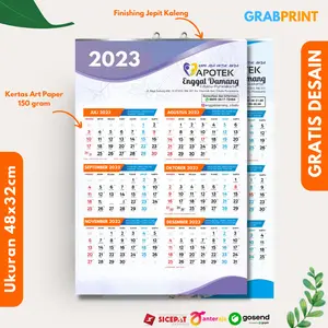 Kalender Dinding 2026 Custom 2 Lembar Murah Gratis Desain 1 Lembar 6 Bulan